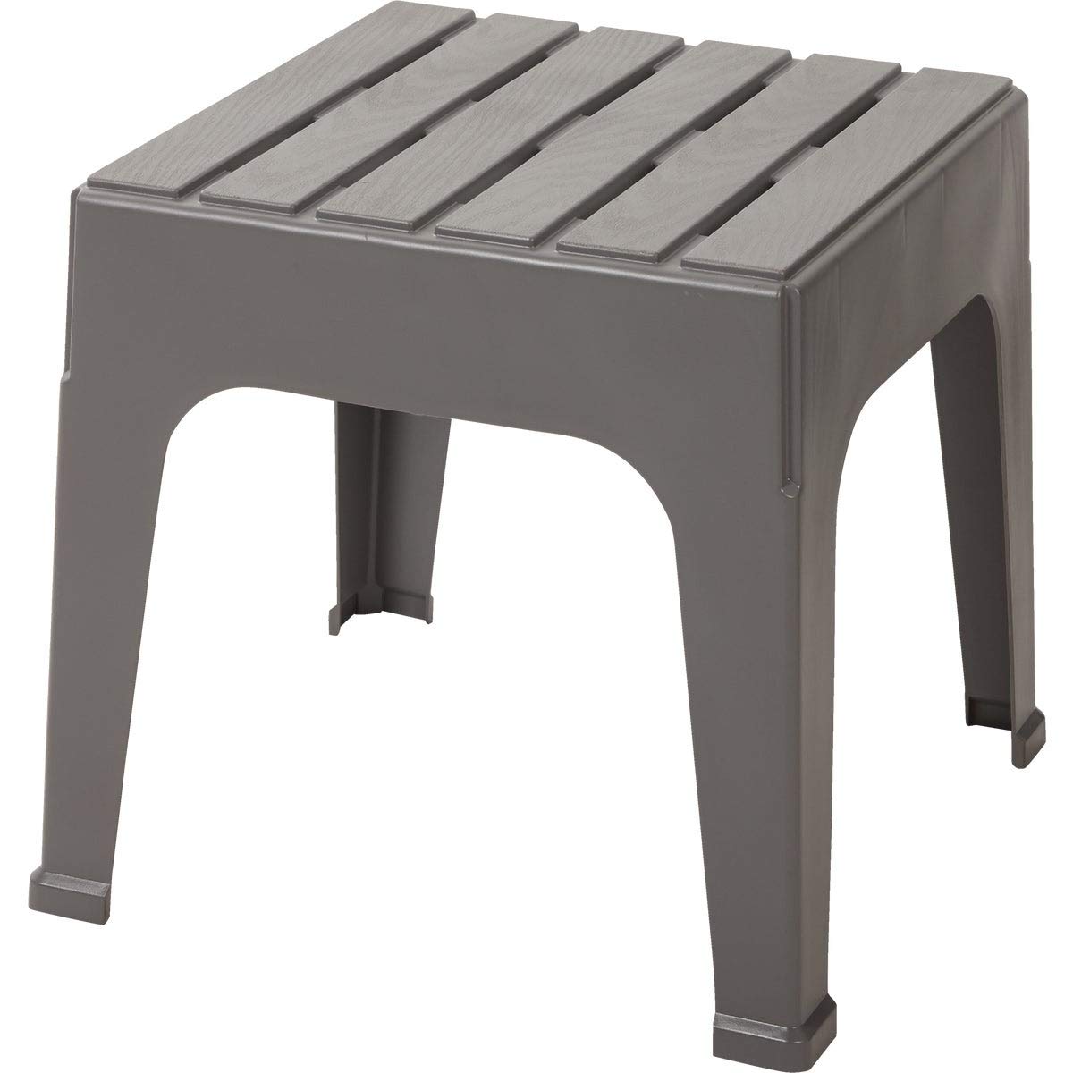 Adams Big Easy Square Gray Polypropylene Stackable Side Table Pack of 2