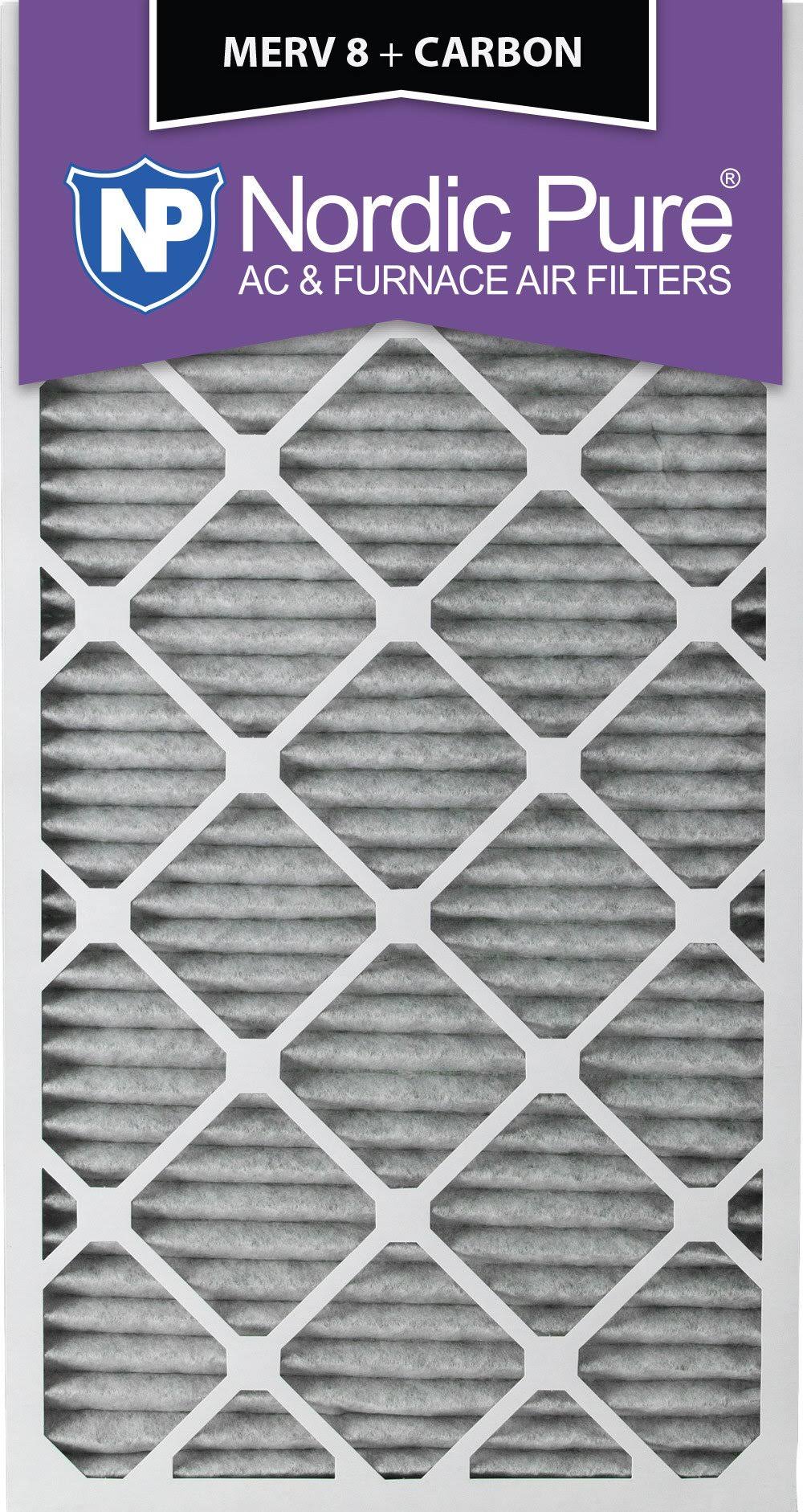Nordic Pure 24x30x1 MERV 8 Pleated Plus Carbon AC Furnace Air Filters 6 Pack