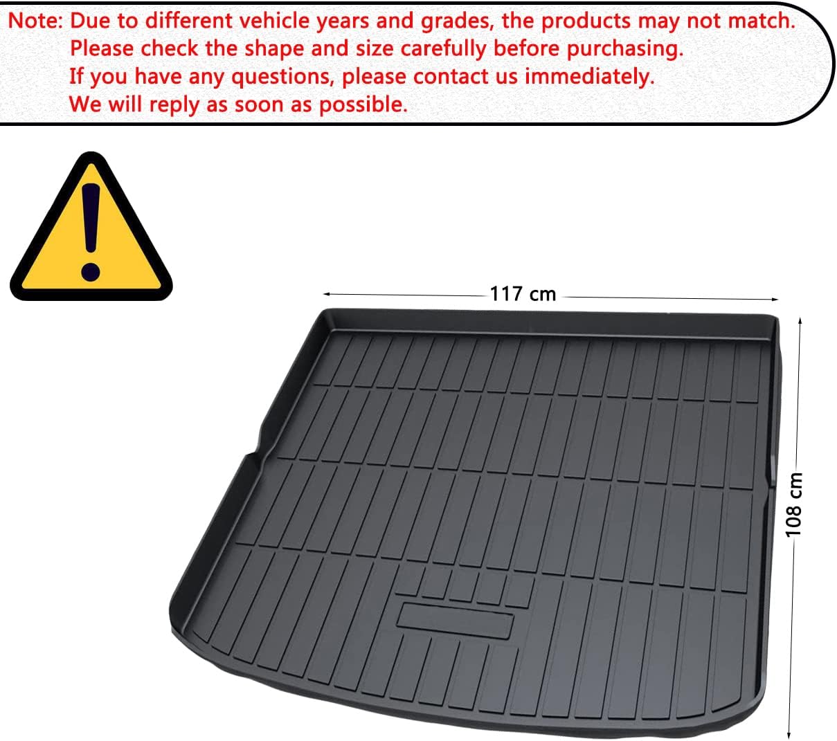 Edge Cargo Liners - All-Weather Tech Rear Trunk Tray Cargo Mats Protector Custom Fit for 2015-2022 Ford Edge with 5 seats,Not for Titanium model,3D Waterproof Durable Odorless Flexible TPO Accessories