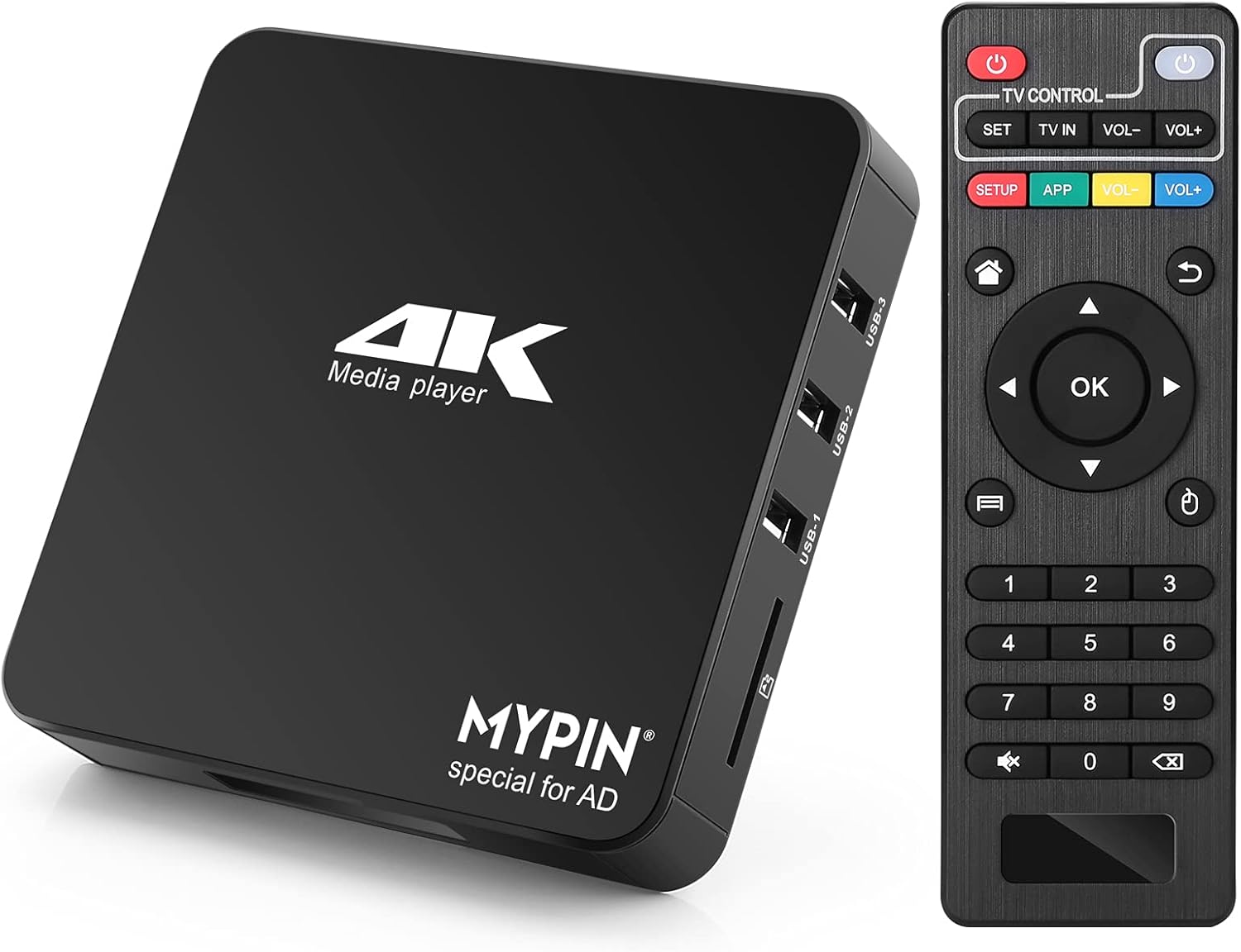 4K@60hz MP4 Media Player Support 8TB HDD/ 256G USB Drive/SD Card with HDMI / AV Out for HDTV/PPT MKV AVI MP4 H.265-Support Advertising Subtitles/Timing, Networkable, Mouse&Keyboard Control Pack of 2