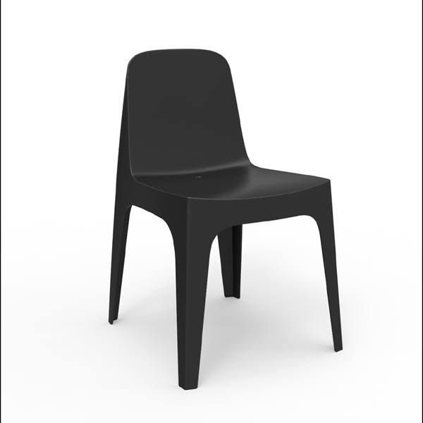 Solid Stacking Patio Dining Chair Vondom Black