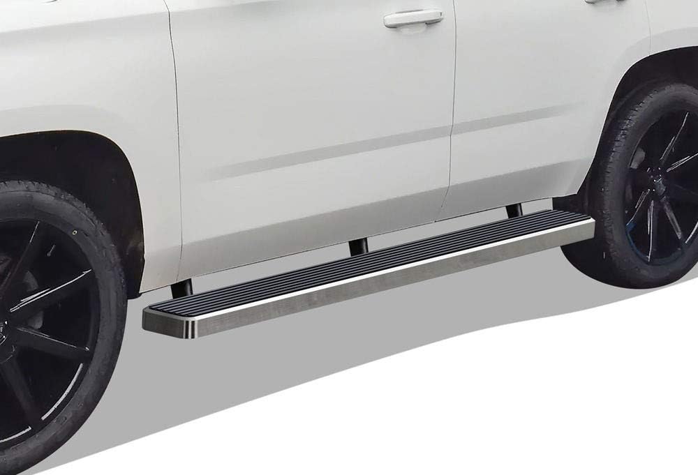 APS iBoard Running Board 4in Black Compatible with Chevy Tahoe GMC Yukon 2000-2020 4Dr (Exclude Z71 Denali Yukon XL) (Nerf Bars Side Steps Side Bars)