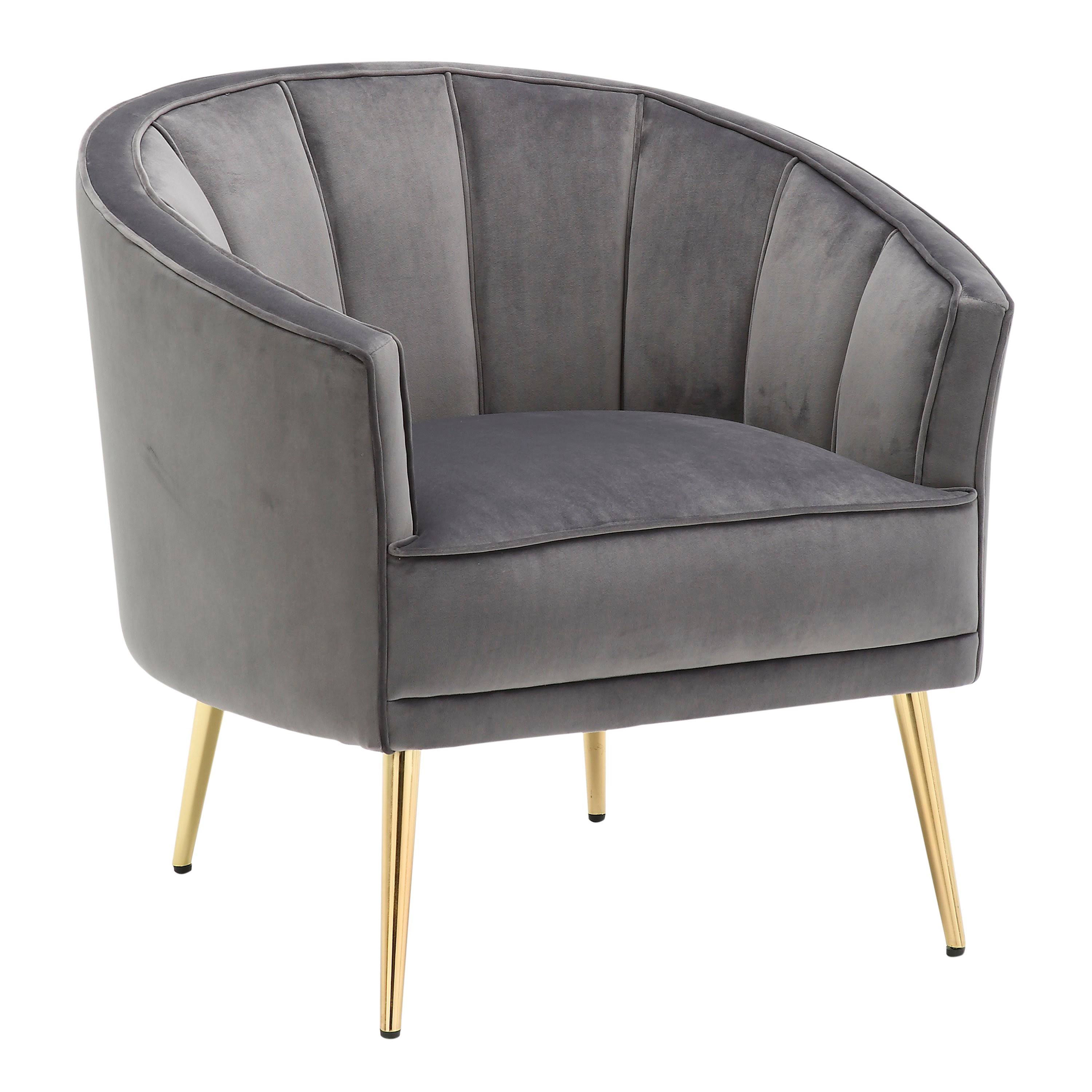 LumiSource Tania Gold Grey Accent Chair