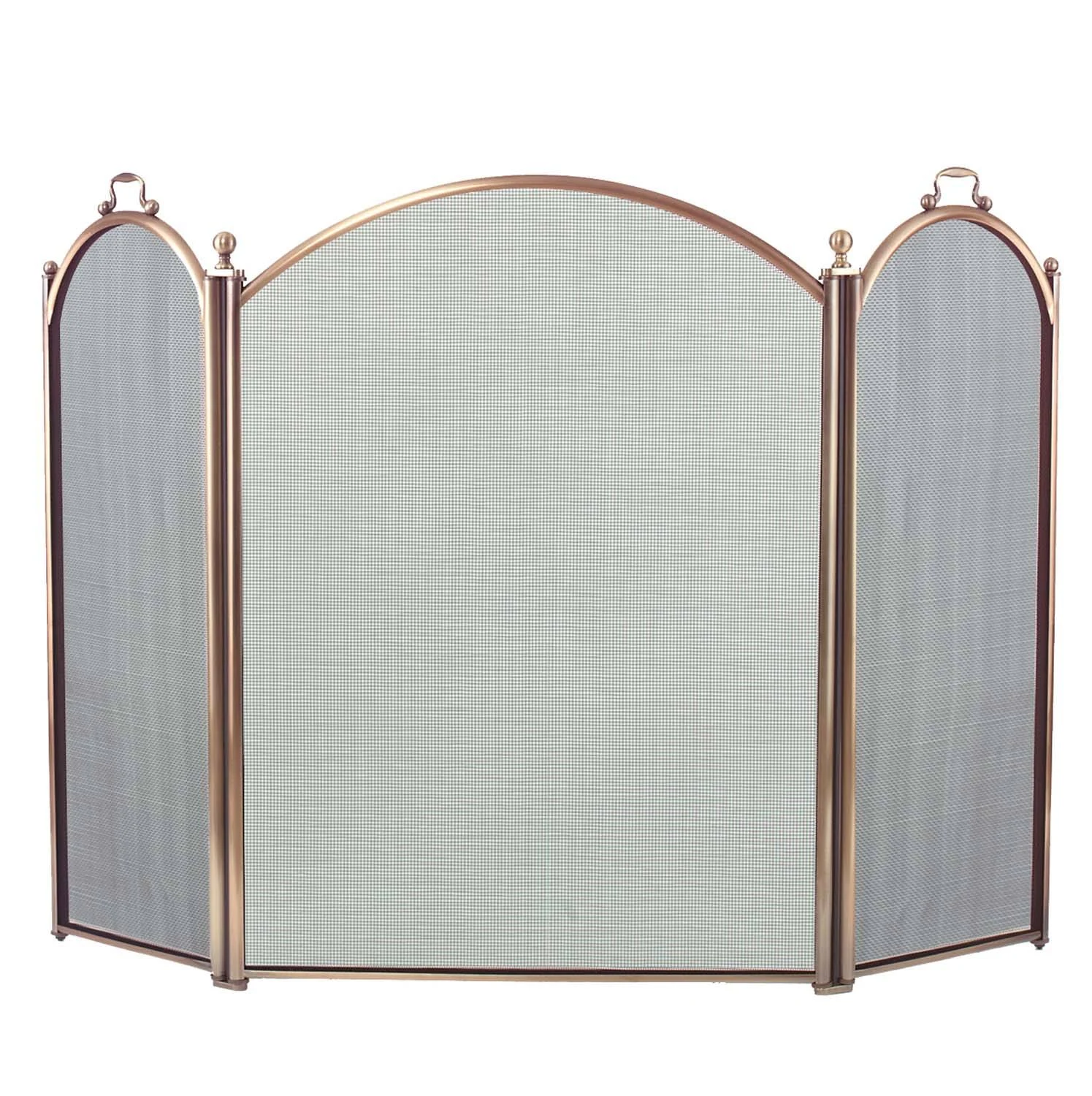 Dagan 3 Fold Arched Antique Brass Fireplace Screen 4383-34