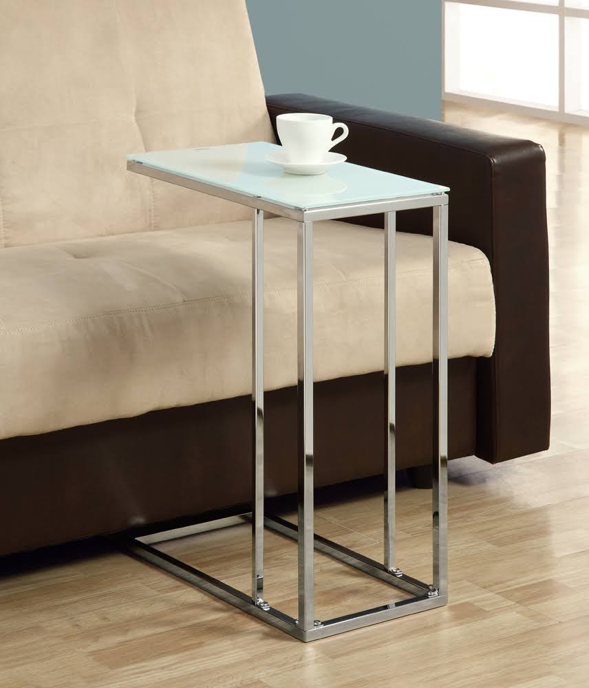Monarch Specialties - Accent Table Chrome Metal with Frosted Tempered Glass - I-3000
