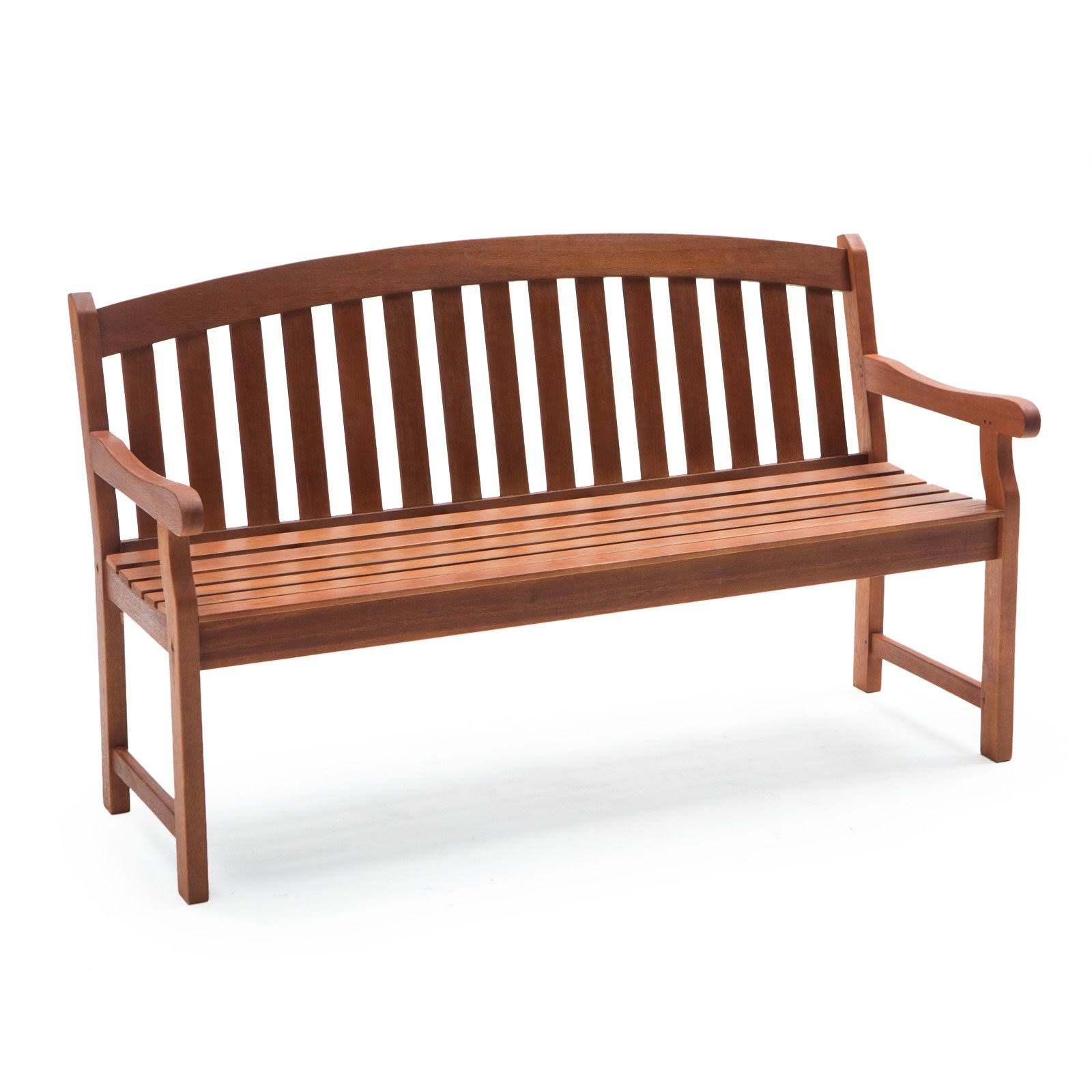 Coral Coast Amherst Curved Back Outdoor Wood Garden Bench, Natural