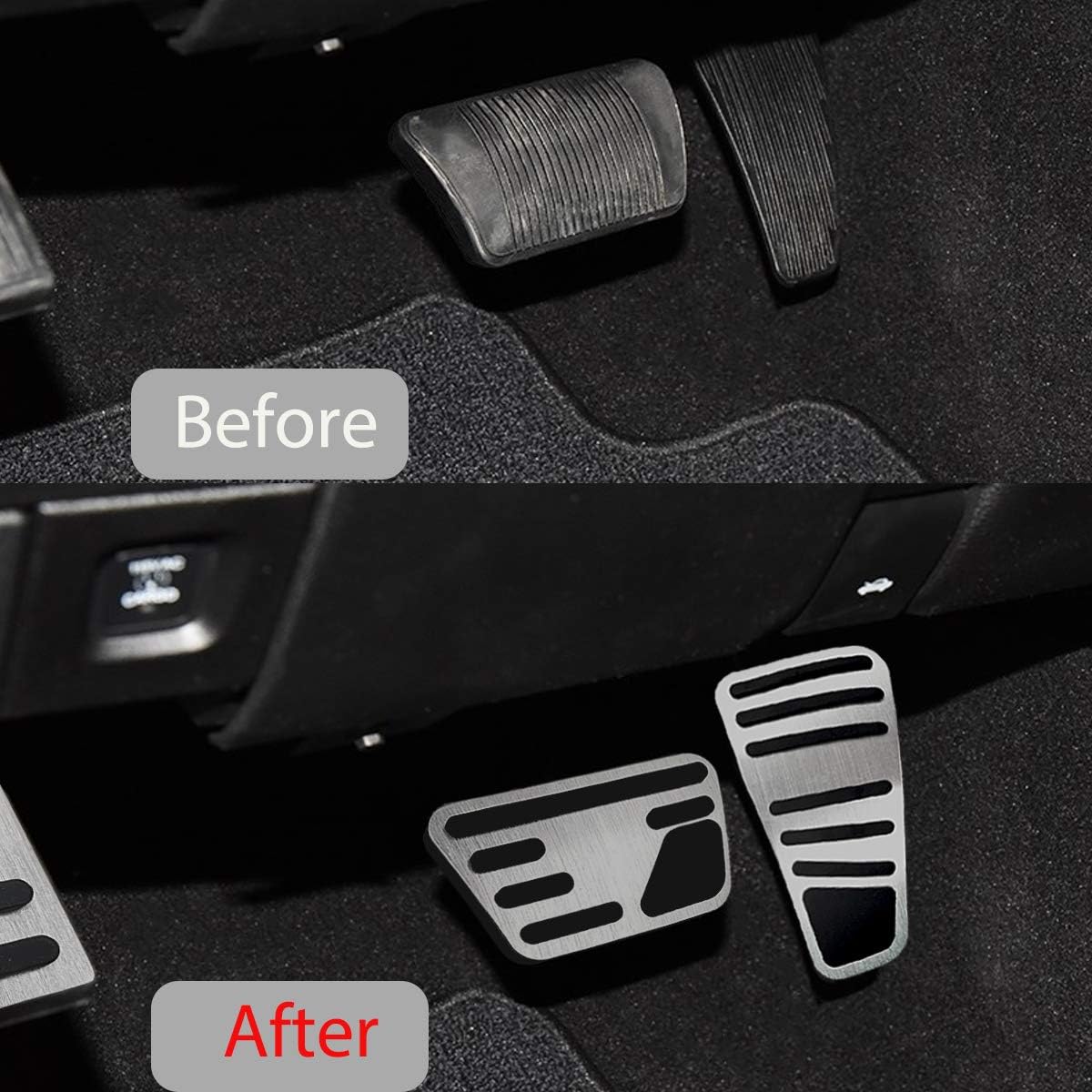 Jaronx No-Drill Pedal Covers for Dodge Ram 1500 2500 3500 2011-2018,Aluminum Alloy Anti-Slip Gas Pedal Cover Break Pedal Pad Gas Fuel Accelerator Pedal Covers(Automatic Transmission Only,3PCS)