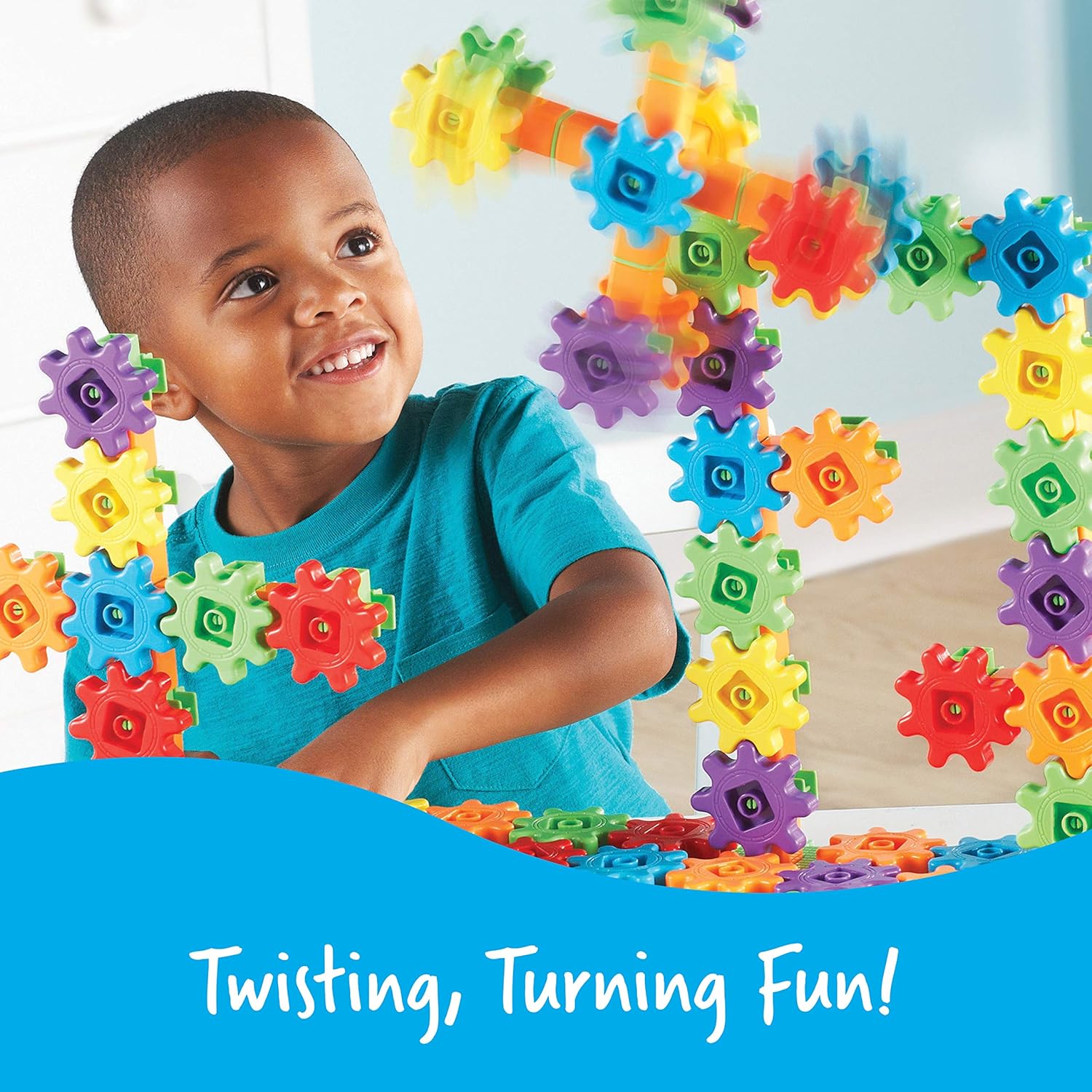 Learning Resources Gears! Gears! Gears! Super Building Toy Set, STEM Toys, Construction Toys, Gears for Kids, 150 Pieces, Ages 3+ Pack of 2