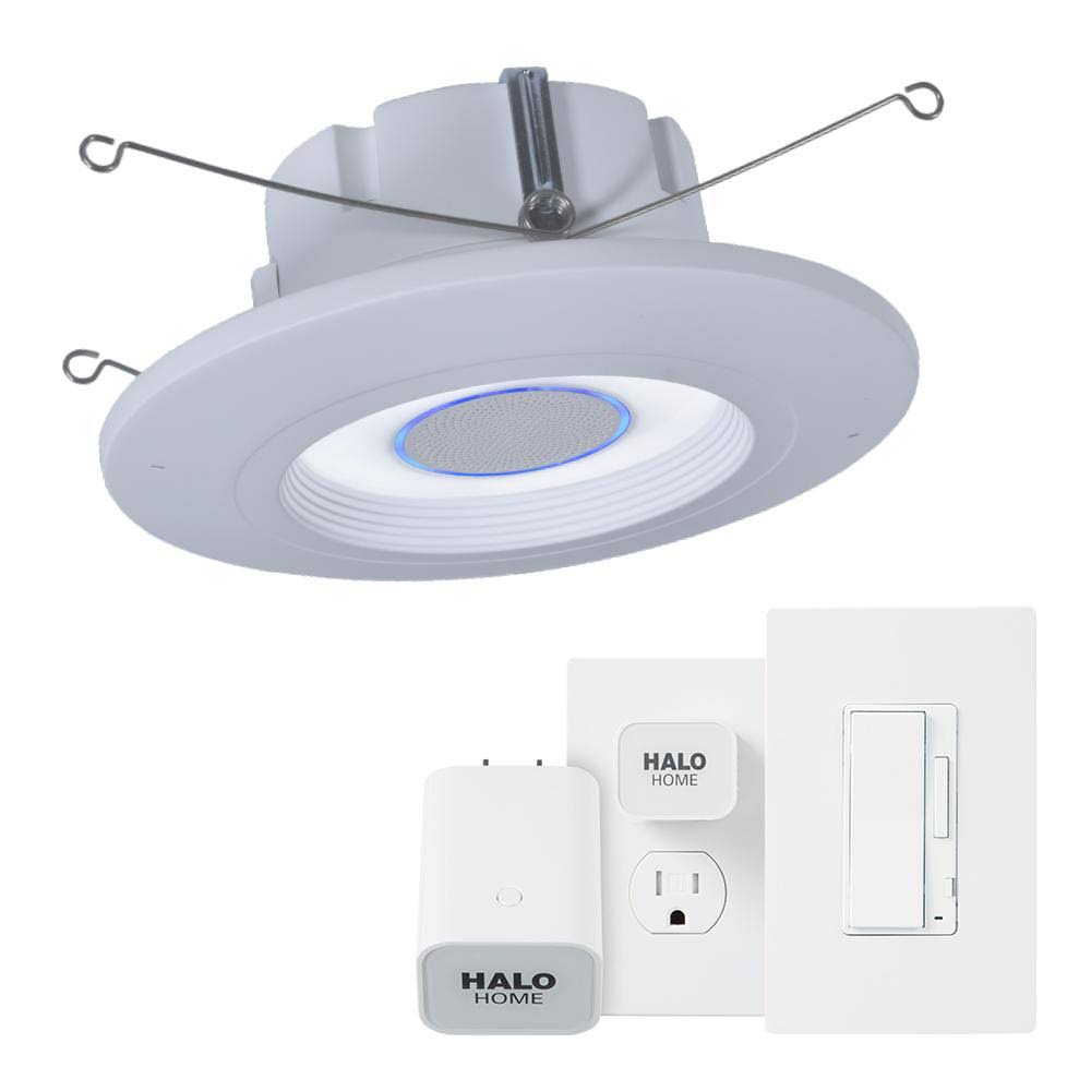 Halo RL56HVAHIWAC 5/6 inch with Tunable CCT 2700-5000K Smart Recessed White Trim with Accessory and Bridge Kit Alexa Voice Integ