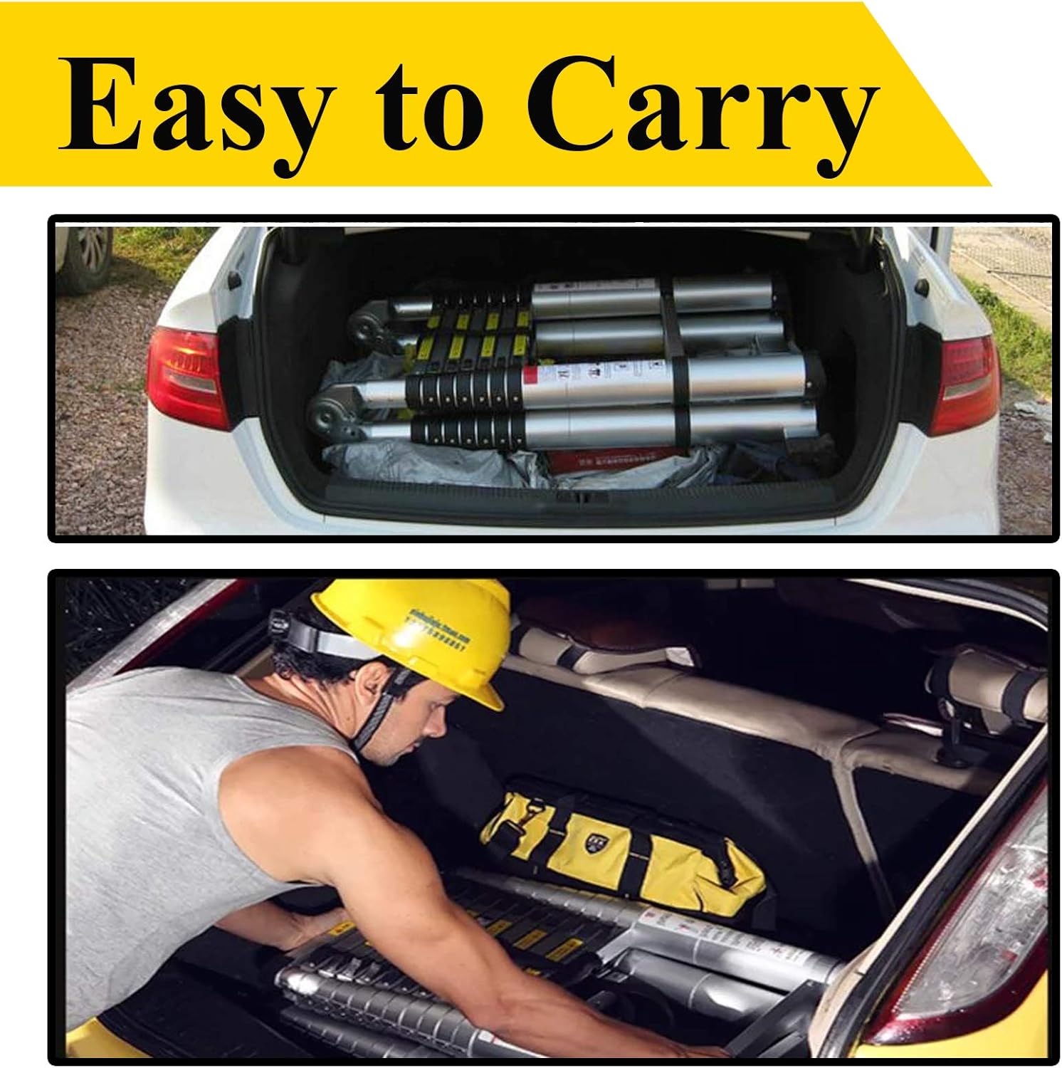 Aluminum Telescoping Telescopic Ladder 5M/16.5Ft A Type A Frame Portable Extension Folding Multi-Purpose Heavy Duty Compact Ladder with Hinges, 330lb Load Capacity Non Slip for Home Loft Office