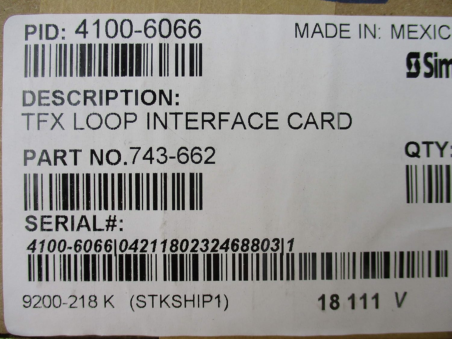 Simplex 4100-6066 - TFX Loop Interface Card