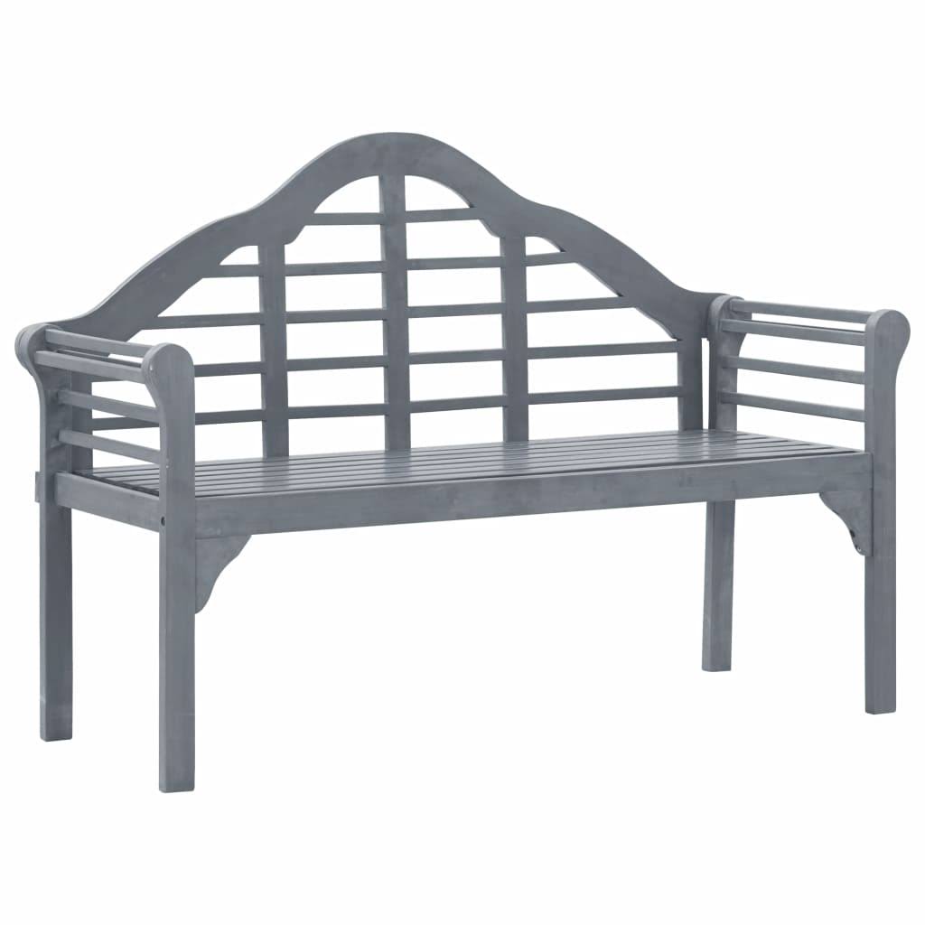 vidaXL Garden Bench Gray Wash 53.1x22 Solid Acacia Wood