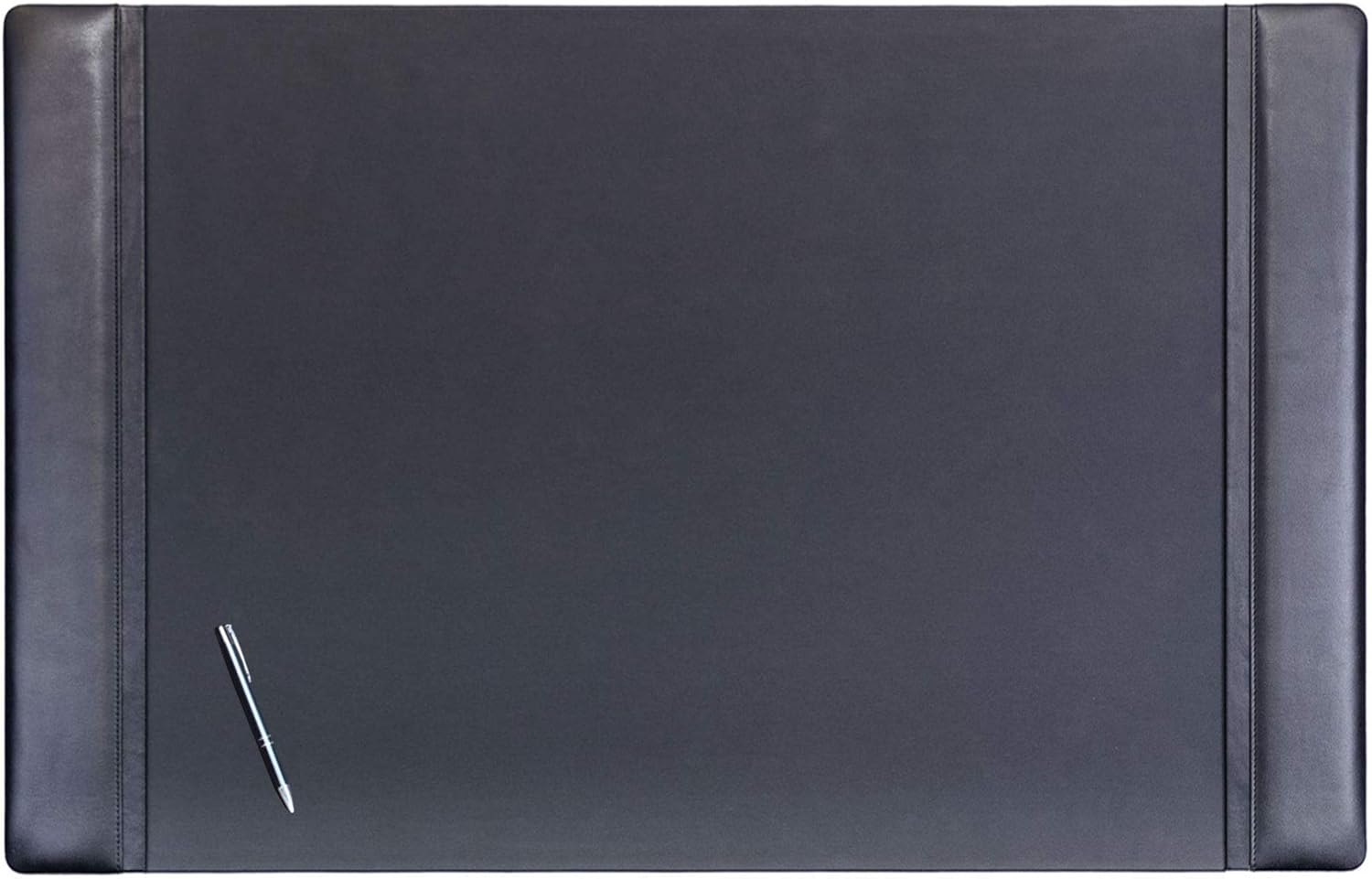 Dacasso Classic Leather Side Rail Desk pad, 38 x 24, Black