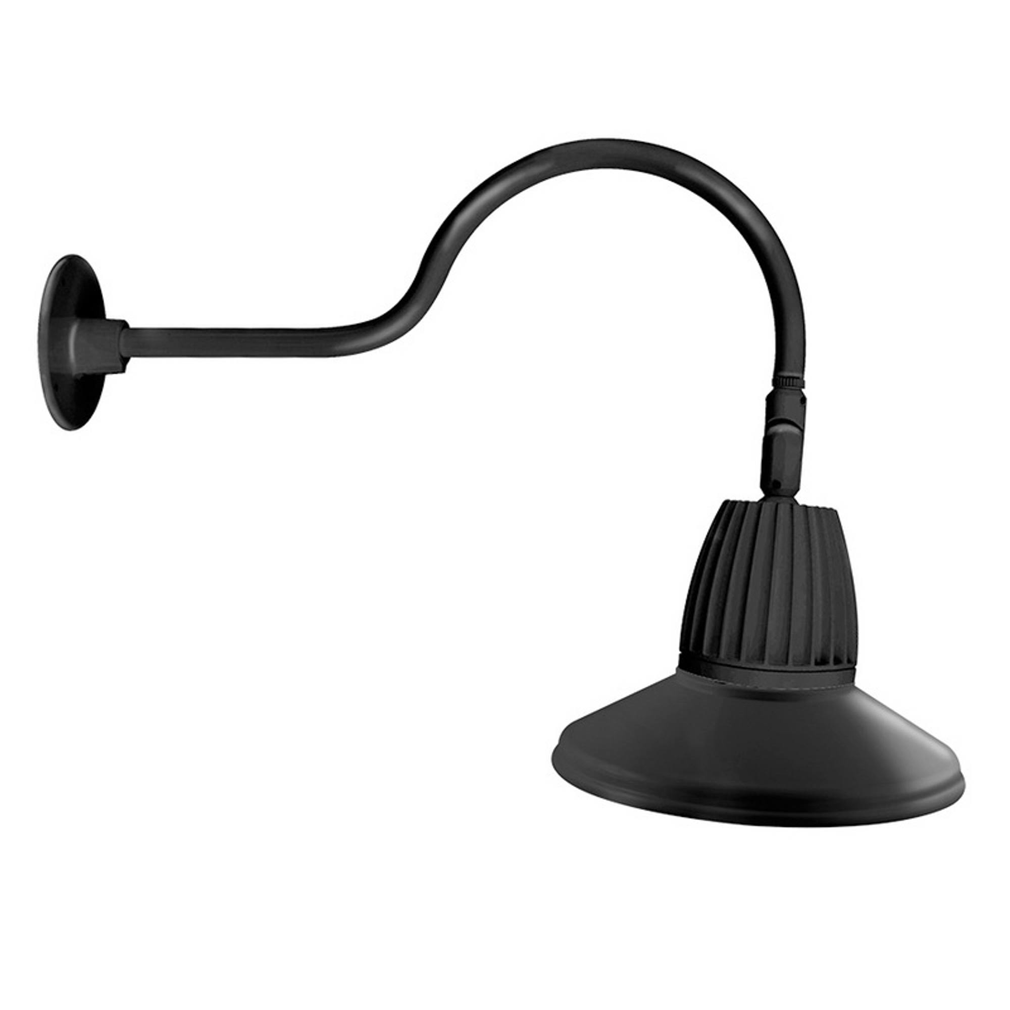 RAB GN1LED26NRSTB Gooseneck 24x22 Arm 26W Neutral LED 15x22 Straight Shade Rectangular Reflector Black