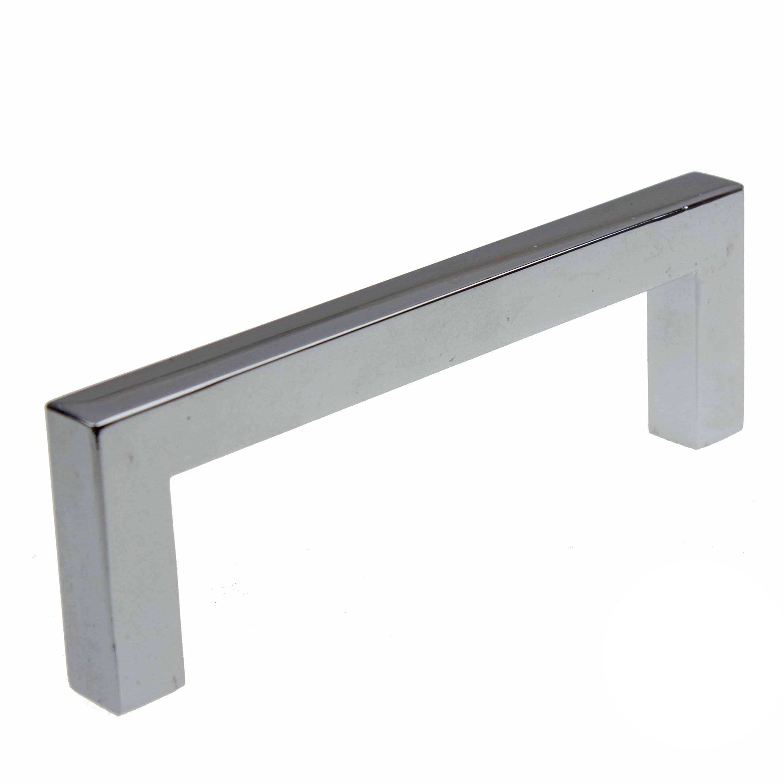 GlideRite 3.75-Inch CC Polished Chrome Solid Square Cabinet Bar Pull (Pack of 10 or 25)