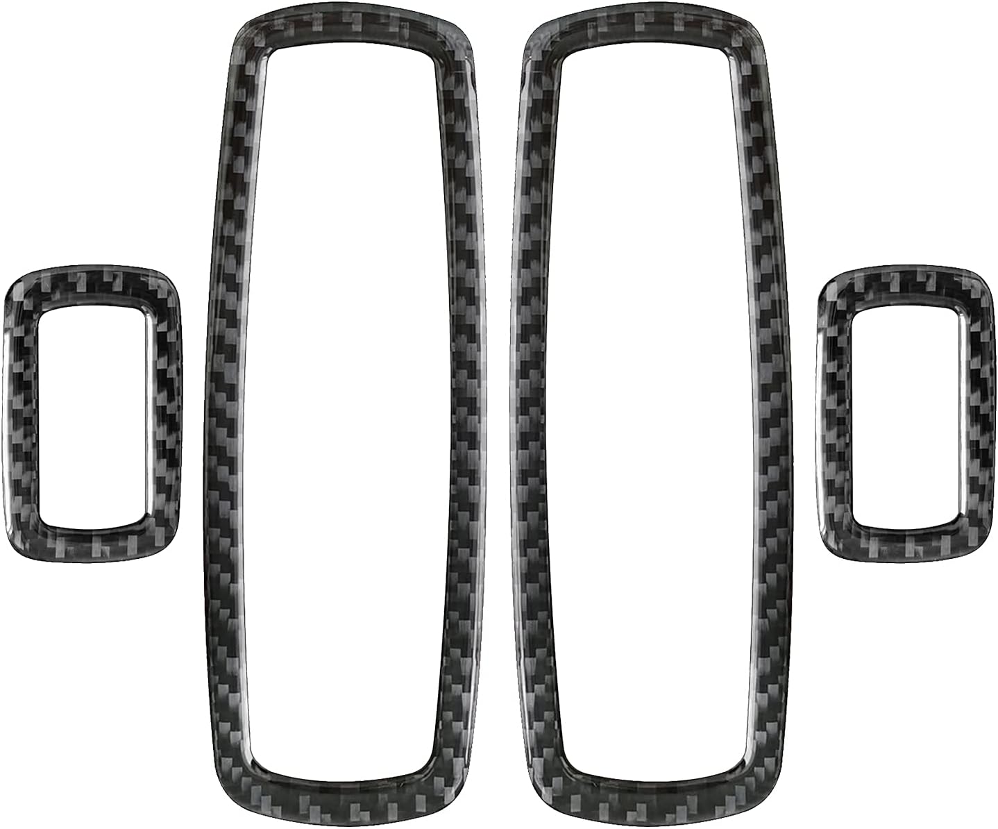 SUNJIKA Compatible with Carbon Fiber Interior Rasing Window Lift Switch Button Panel Frame Trim Sticker for Jeep Grand Cherokee 2014 2015 2016 2017 2018 2019 2020 2021 4PCS Black