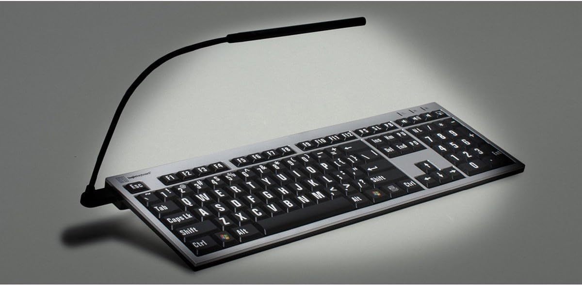 LogicKeyboard XL Print PC Slim line Black on White Keyboard Compatible with Windows XP, Vista, 7-11- Part: LKBU-LPBW-BJPU-US