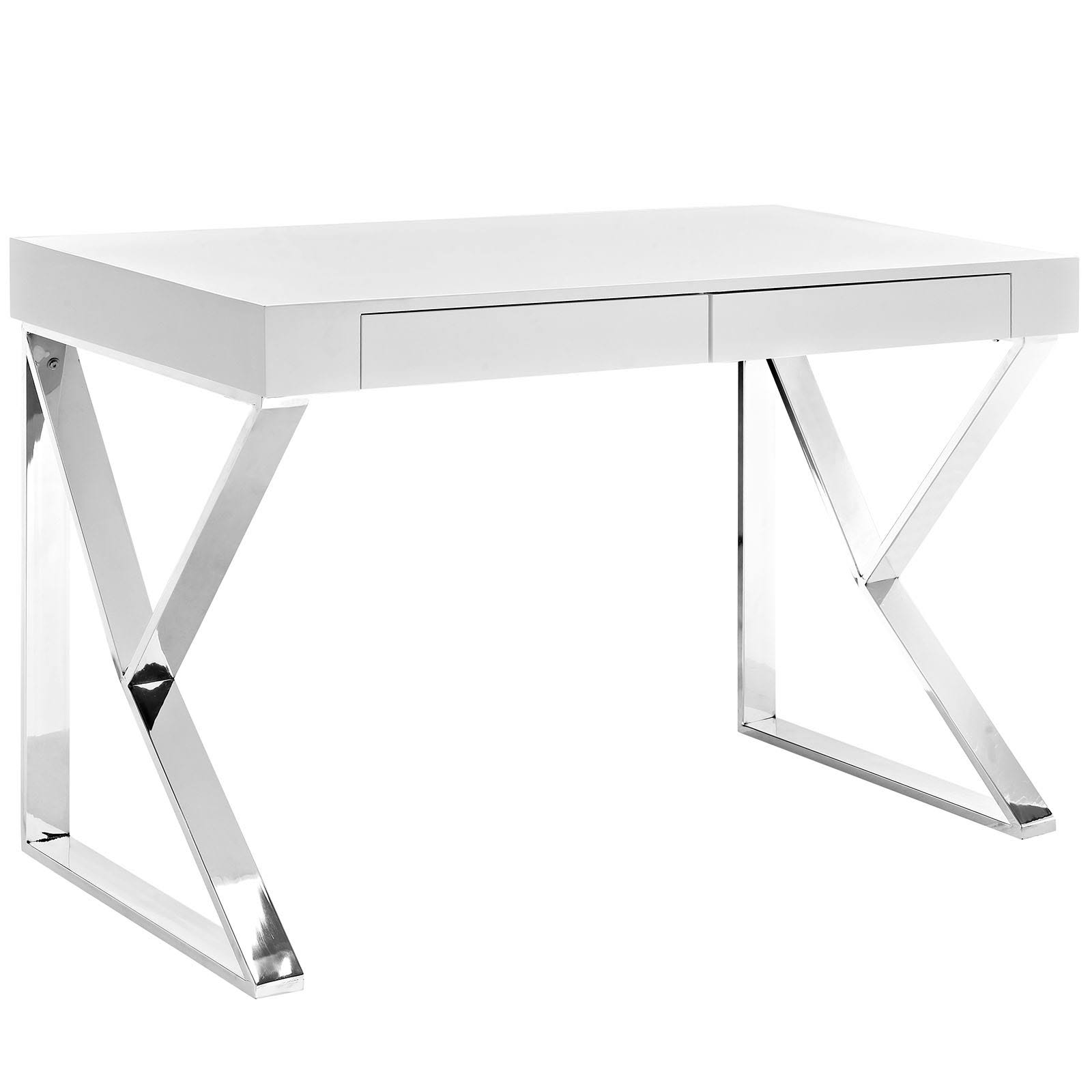 Modway Adjacent 2-Drawer Writing Desk, White