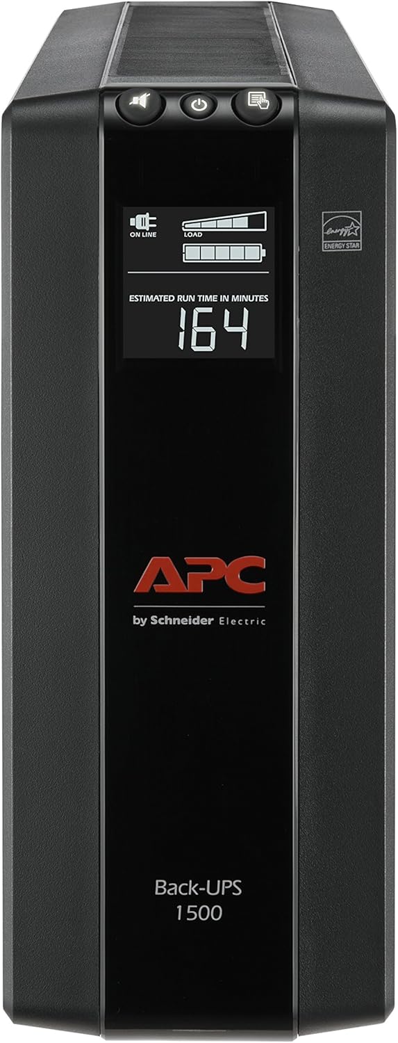 APC UPS 1500VA UPS Battery Backup and Surge Protector, BX1500M Backup Battery Power Supply, AVR, Dataline Protection