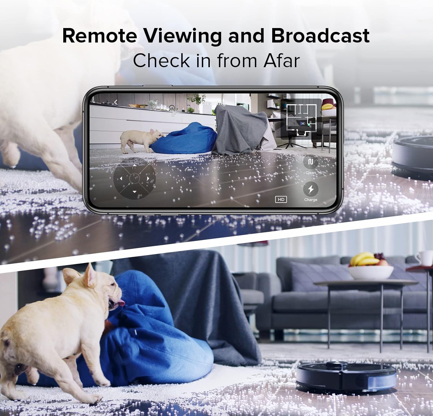 Roborock S6 MaxV Robot Vacuum and Mop with Dual Cameras, Recognize and Avoids Obstacles, 2500Pa Strong Suction, Smart Mapping, Advanced Night Vision, Good for Pet Hair