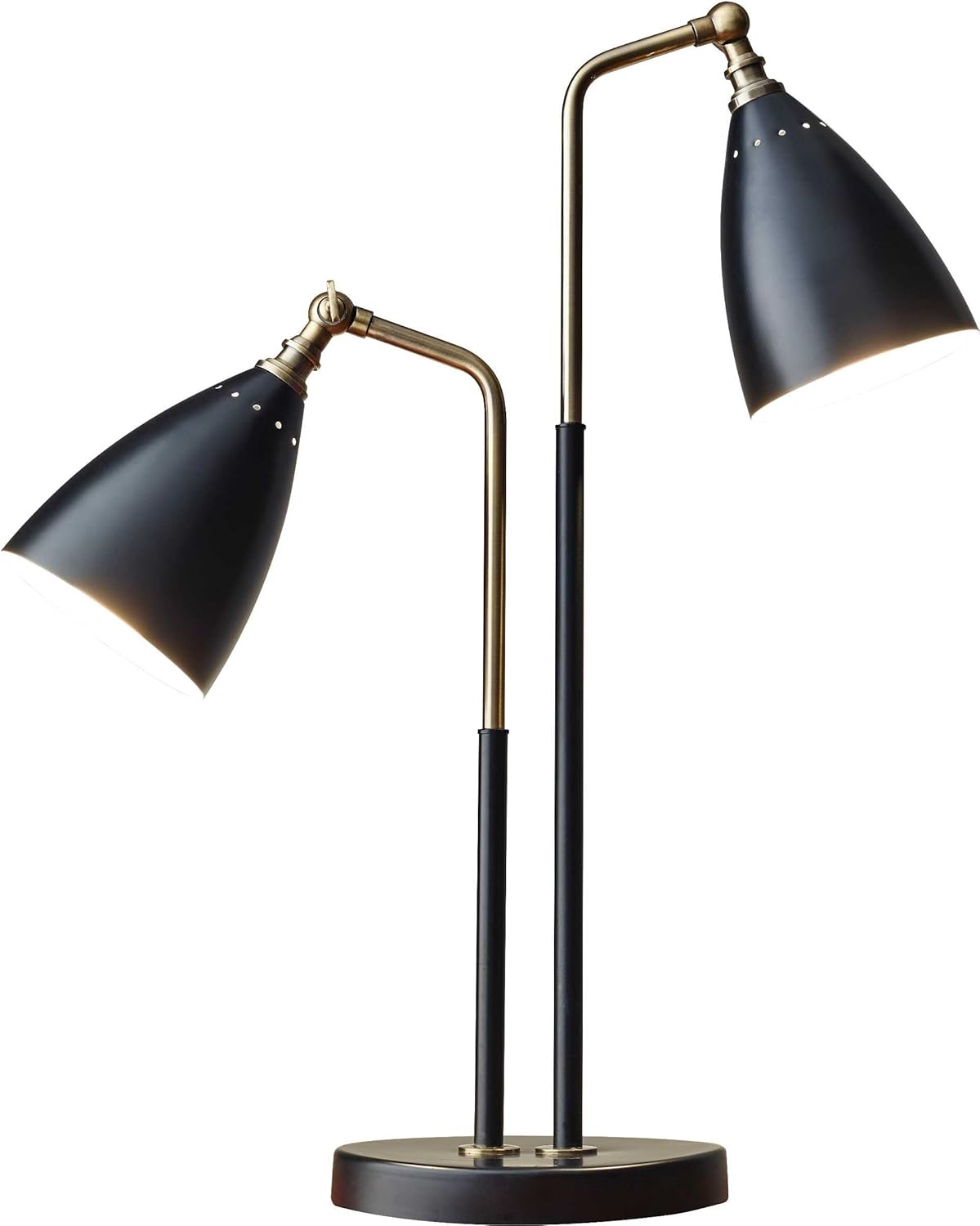Adesso Home 3464-01 Transitional One Light Table Lamp from Chelsea Collection in Two-Tone Finish, Black with Antique Brass