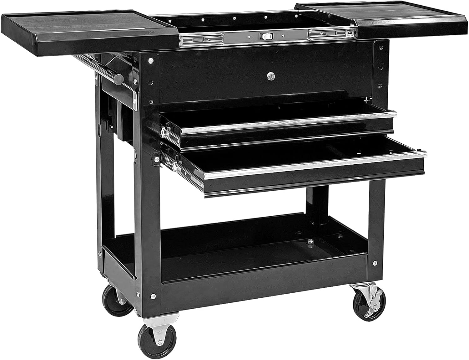 Torin Service Utility Tool Cabinet Cart 350 LBs 2 Drawer Slide Top, Black, ATC310B