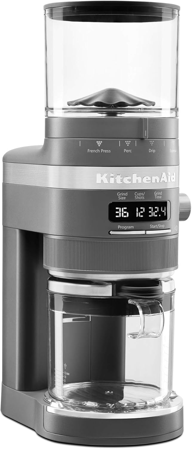 KitchenAid KCG8433BM Burr Coffee Grinder, 10 oz, Black Matte