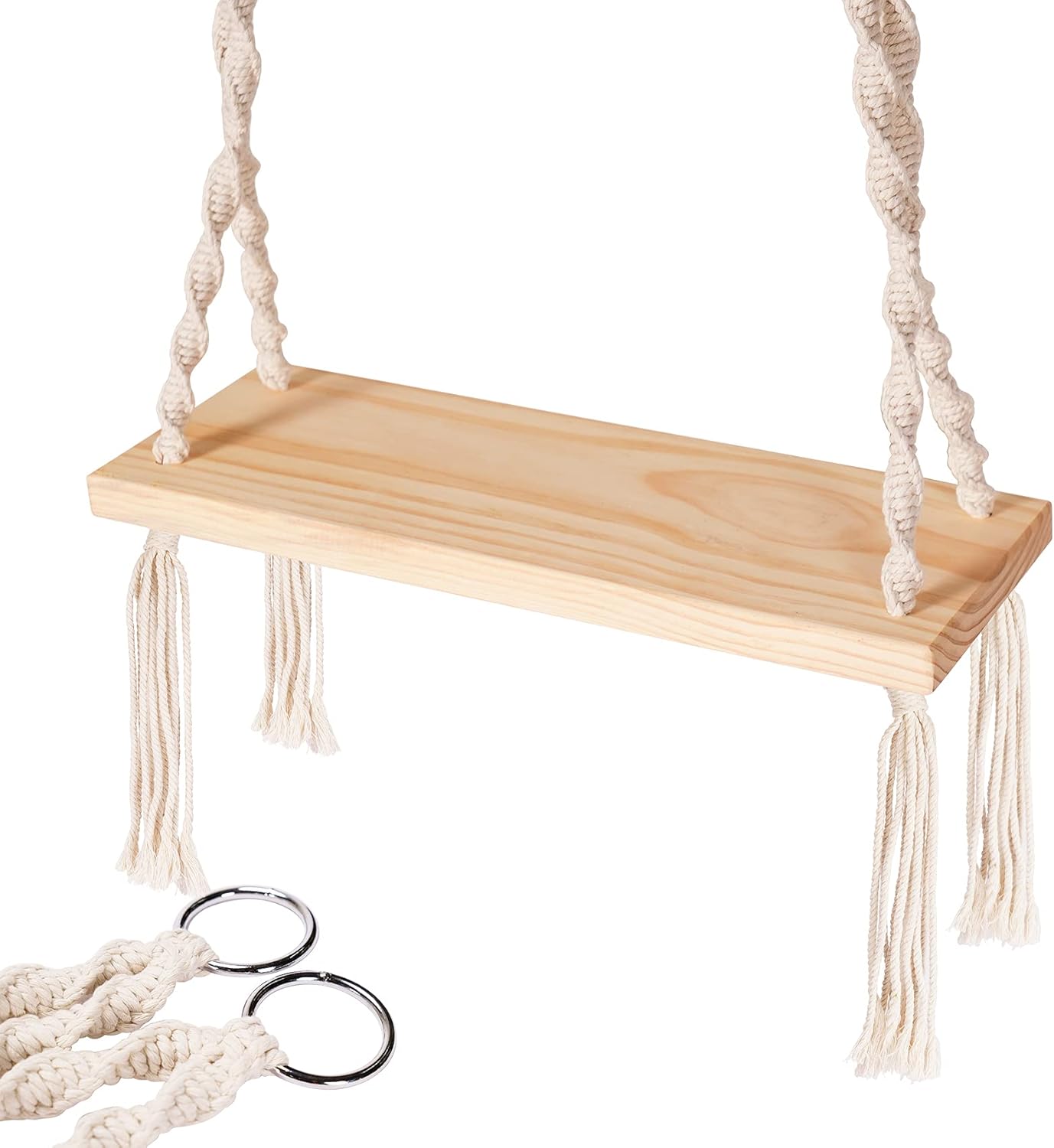 Wooden Swing, Hanging Tree Swings, Wood Swings Seat 21.7
