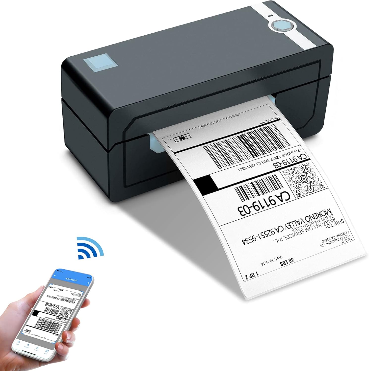 JADENS Bluetooth Thermal Label Printer - 4x6 Direct Label Maker for Shipping Packages & Postage Labels, Bluetooth for PC and Phone, Compatible with Amazon, Ebay and USPS, One Click Setup