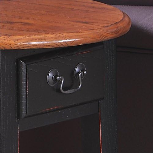 BOWERY HILL Oval End Table in Slate Black