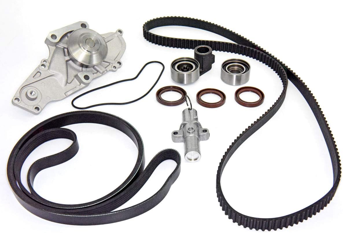 Timing Belt & Water Pump Kit - Compatible with Acura & Saturn Vehicles - Accord, Odyssey, Pilot, TL, RL, MDX, Vue 3.5, 3.0, 3.7 - Replaces TKH002, TCKWP329, 19200-RDM-A02 19200-RDV-J01