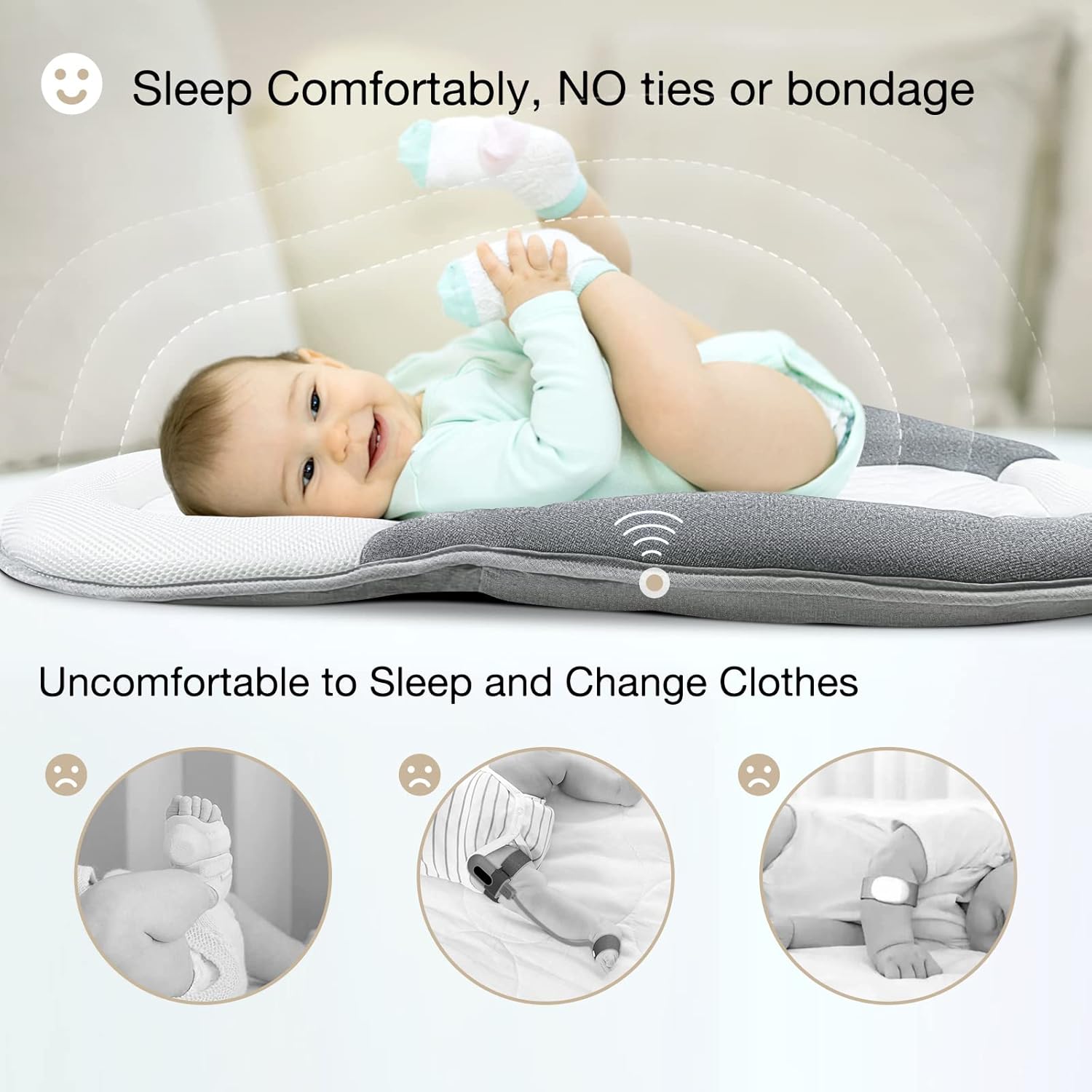 Smart Baby Monitor, ALVOD Sleep Tracking with Mat Nothing to Wear Baby Breathing Monitor, Monitors Heart Rate, Breathing Rate, Sleep Report, Alarm in APP for Baby Safety, Fits 1-6 Months Babies