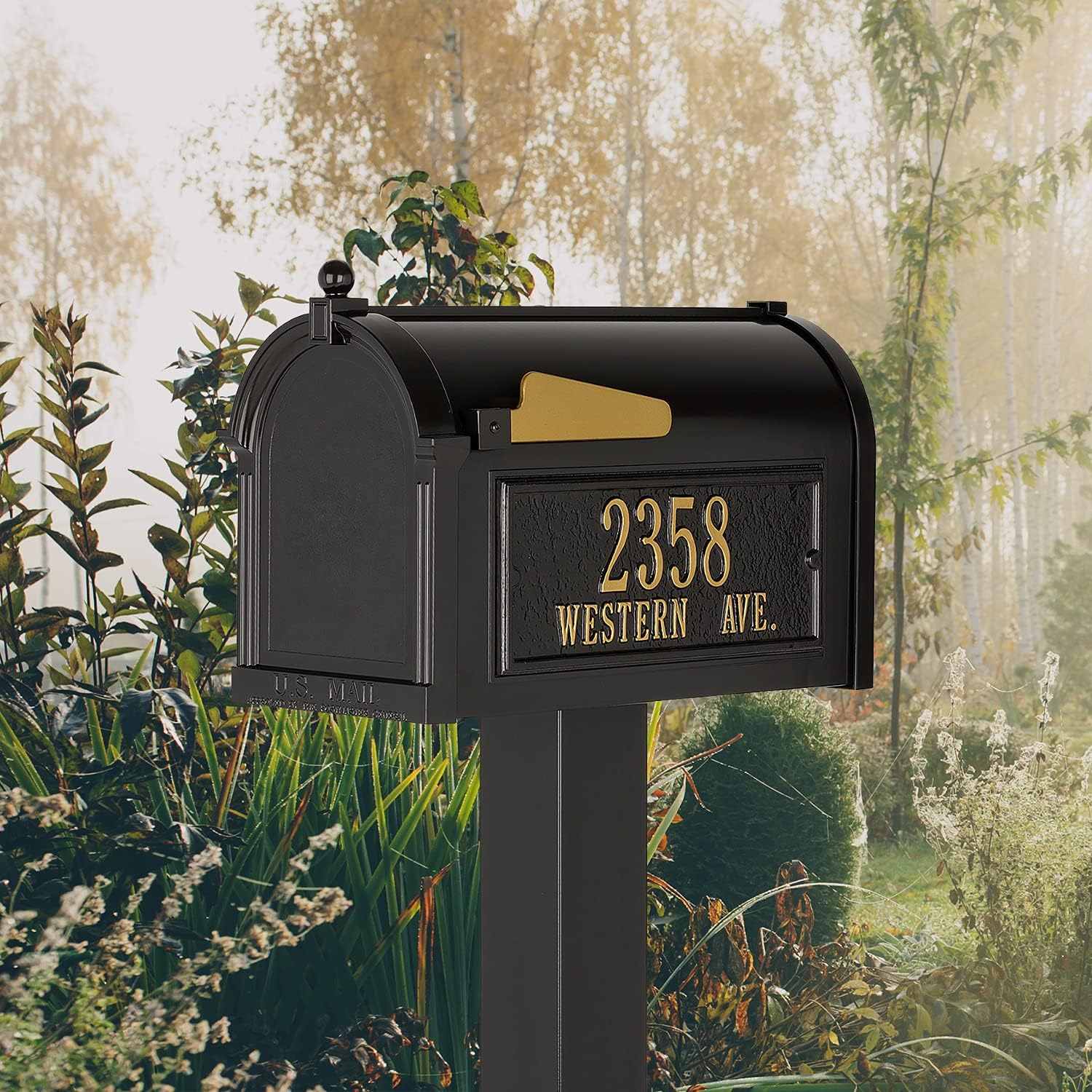Whitehall Premium Mailbox Package - Black, Extra Large