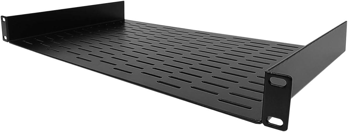 AxcessAbles 1U Vented AV Cantilever Rack Shelf for 19 Inch Equipment Rack & IT Cabinets. 10 Inches Deep No Lips. 44lb Capacity (2 Pack) Pack of 2
