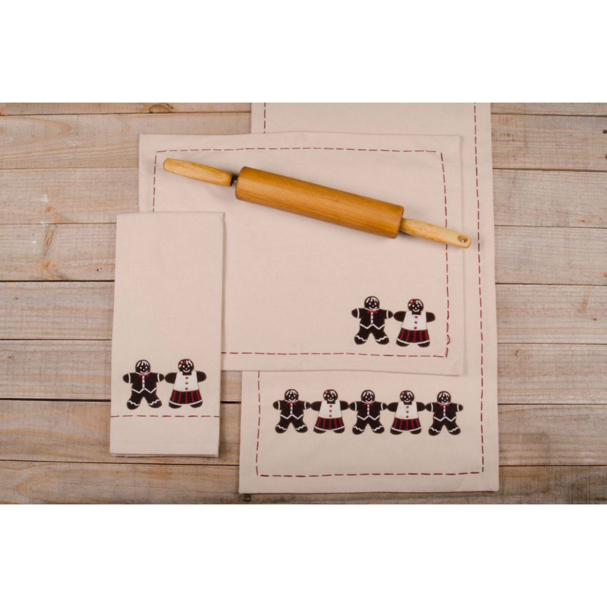 Set of 6 Beige, Brown, and White Gingerbread buttermilk Christmas Placemat