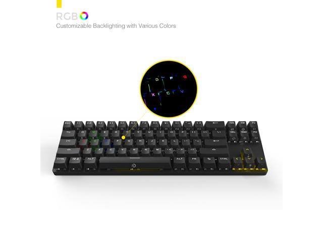 DREVO Calibur 71 Key Gaming Mechanical Keyboard Wireless Bluetooth 4.0 / USB Wired, RGB LED Backlit, Blue Switch-Black