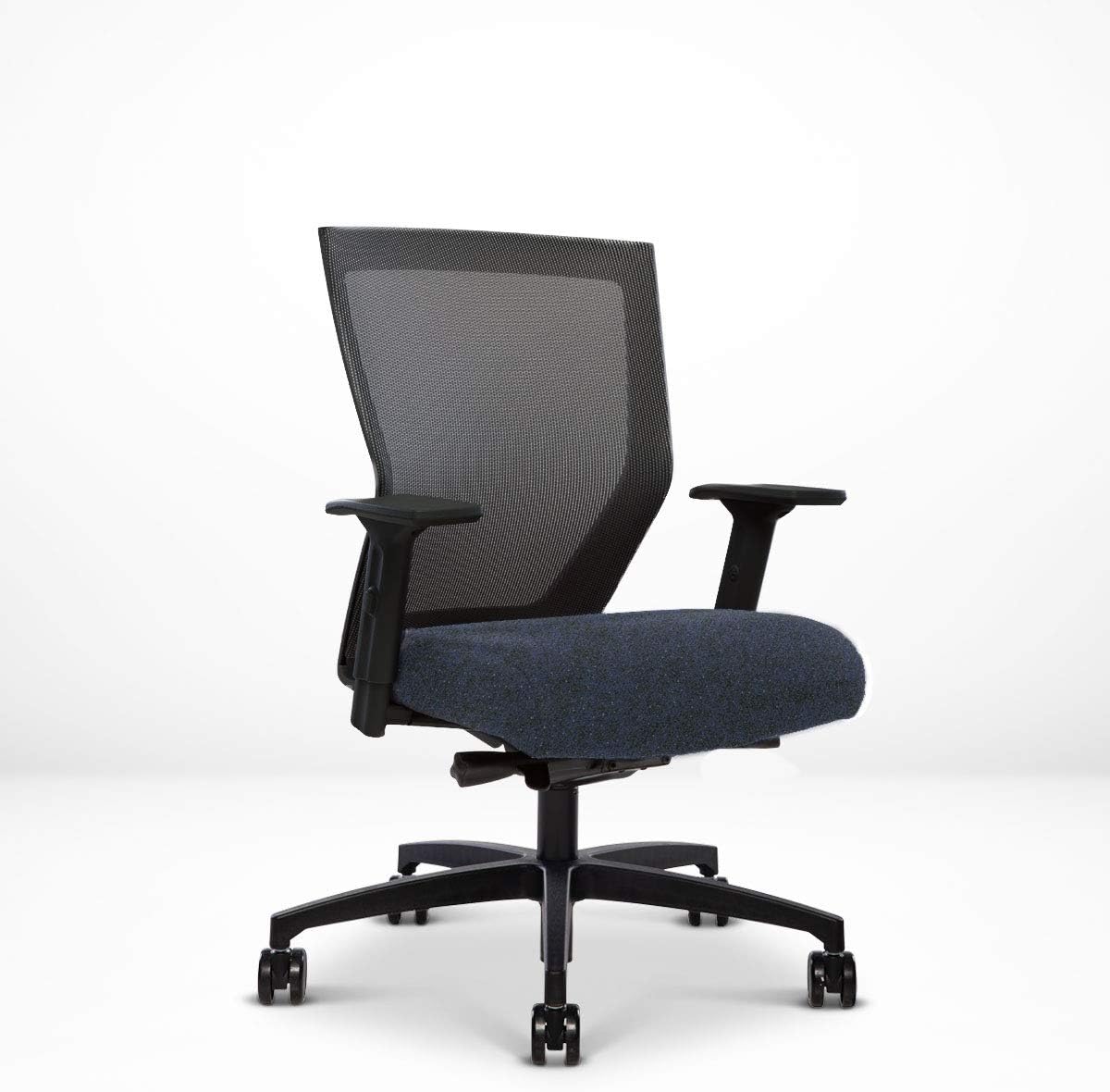 Run II, Ergonomic Computer Office Chair, All-Day Support, Mesh mid-Back, Synchronized Tilt Control with Tension Adj, Adj. Armrests, Built-in Lumbar Curve, Contract Grade -12 Year Warranty, Royal Blue