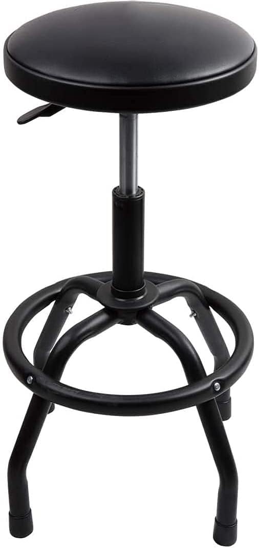 EASYUSE Heavy Duty Garage Shop Stool for Garage，Height Adjustable Rolling Swivel Shop Stool with 250lbs Capacity, Workshop Bar Stool，Black Pack of 2