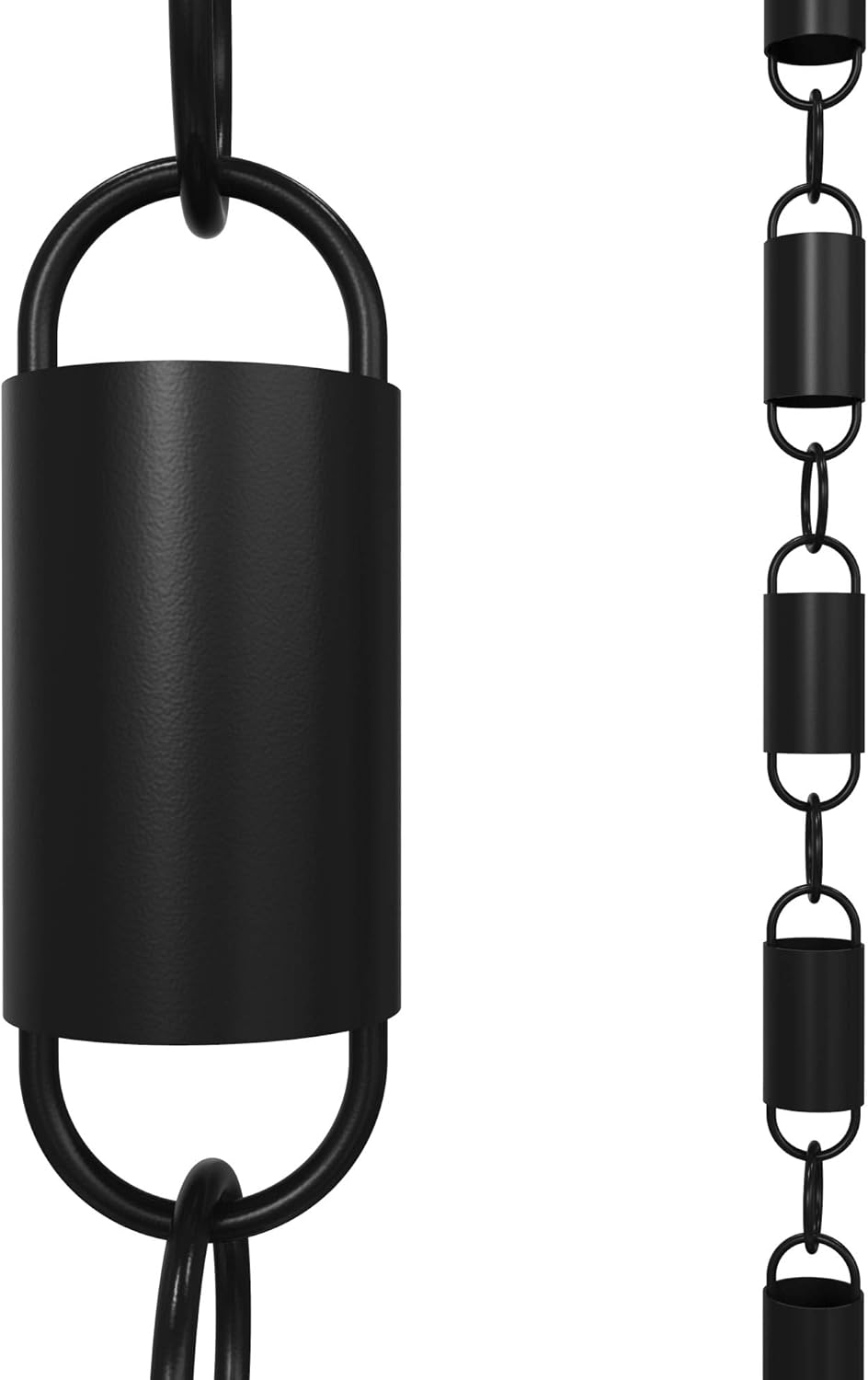 Rain Chains Direct Channel Link Rain Chain, 8.5 Feet Length, Aluminum, Black Powder Coated, Functional and Decorative Replacement for Gutter Downspouts Pack of 2