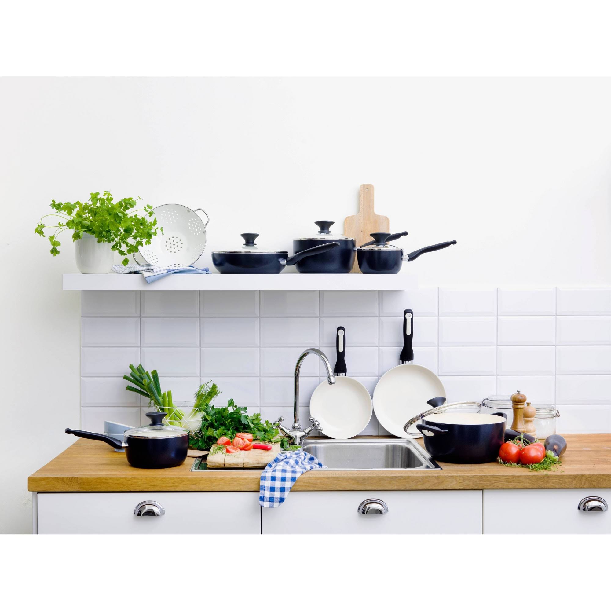 Greenpan Rio 16pc Cookware Set Black