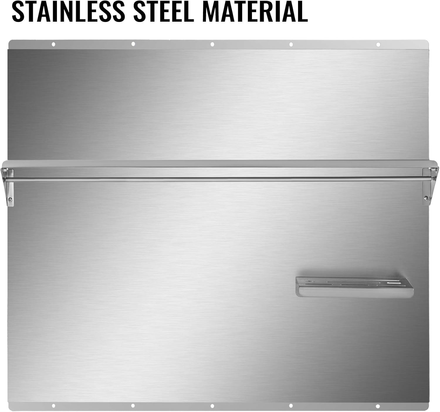 VEVOR Range Backsplash with Shelf 29.5 x 29.5 Inch Range Hood Wall Shield, Stainless Steel Backsplash Silver Splash Plate for Range Hood Stainless Backsplash with Storage Shelf and Hanging Rack