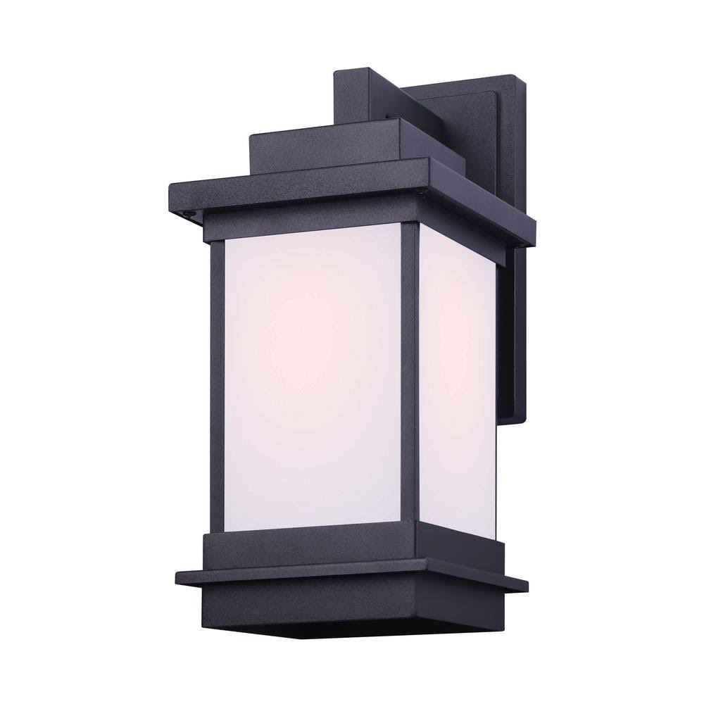 Canarm Akello 1-Light Matte Black Outdoor Wall Light Sconce IOL472BK