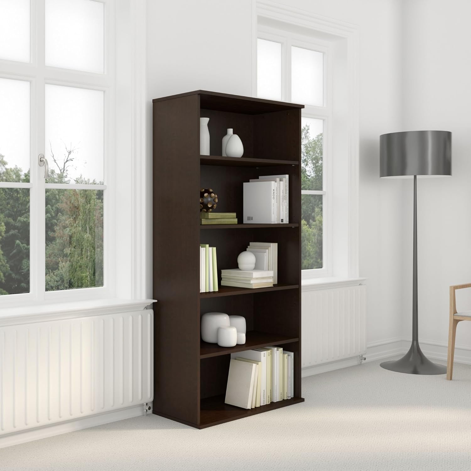Bush Business Furniture 72H 5 Shelf Bookcase in Natural Maple (BK7236AC)