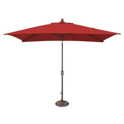 Launceston 10& x 6.5& Rectangular Market Umbrella Sol 72 Outdoor Fabric Color: Sunbrella / Jockey Red, Frame Color: Black