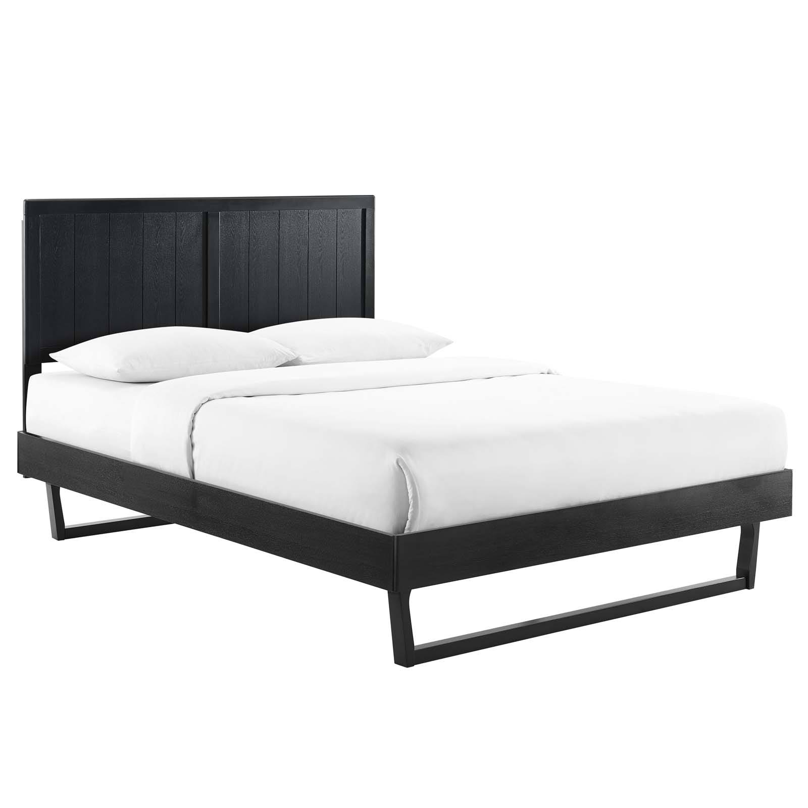 Modway Alana Queen Wood Platform Bed with Angular Frame - Black