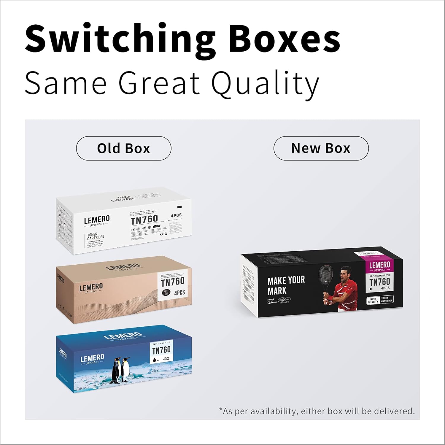 LemeroUexpect Compatible Toner Cartridge Replacement for Brother TN-760 TN760 TN730 for MFC-L2710DW HL-L2370DW HL-L2350DW DCP-L2550DW MFC-L2750DW HL-L2395DW HL-L2390DW Printer (Black,4-Pack) Pack of 2