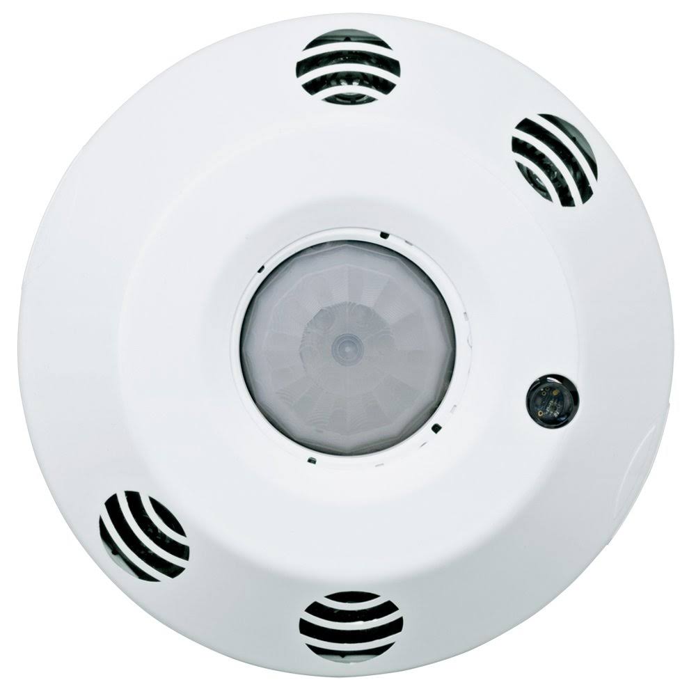 Leviton O4C20-MDW, ODC Series 2000 Sq. ft. Multi-Technology Ceiling-Mount Line Voltage Dual RELAY Vacancy Sensor