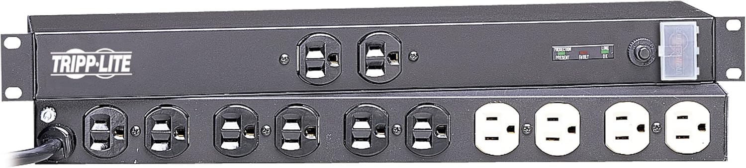 Tripp Lite Isobar Surge Protector Rackmount 12 Outlet 15' Cord Metal 1URM Model IBAR12