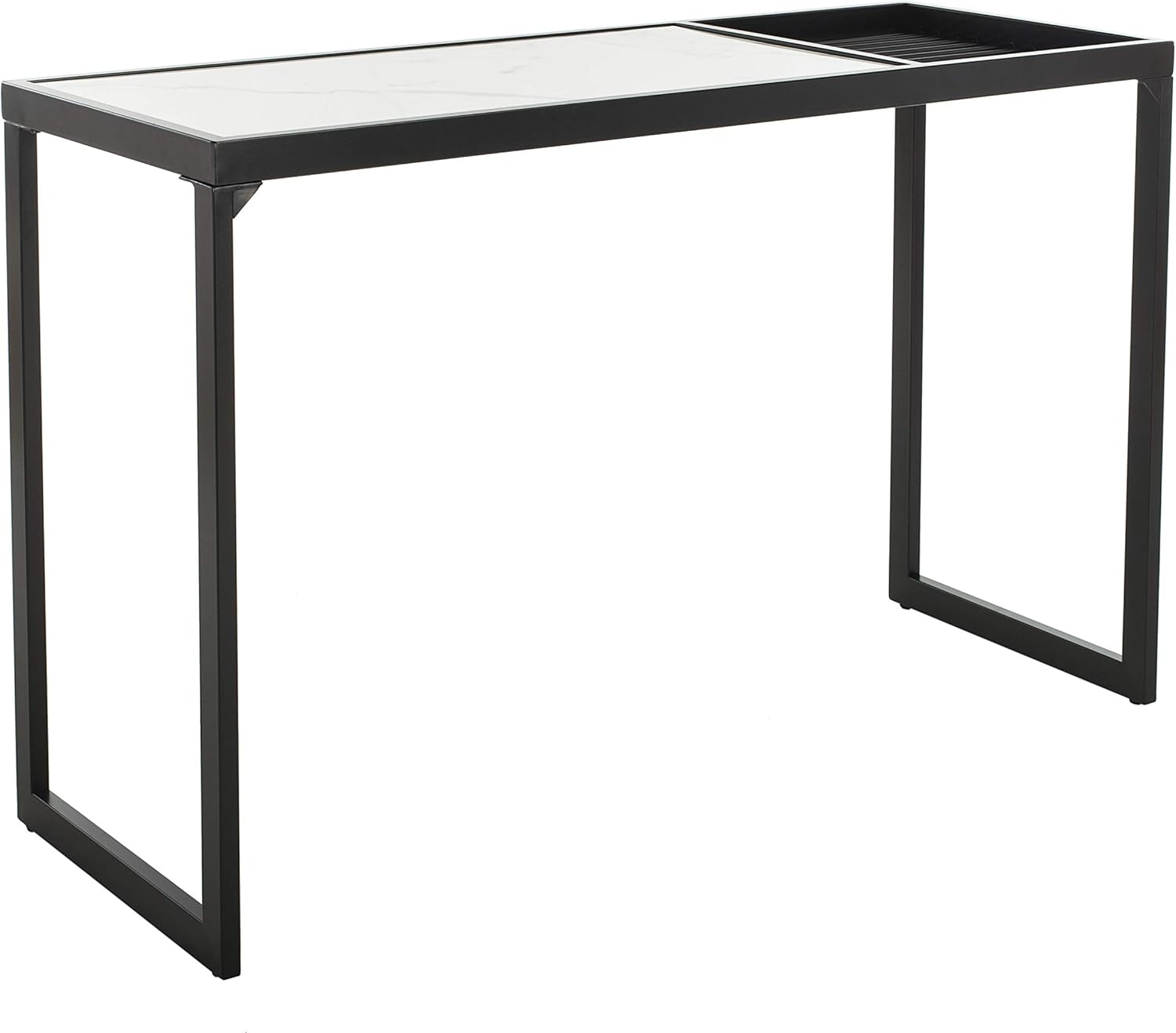 Safavieh Home Zuri White Marble and Matte Black Console Table
