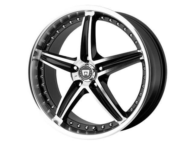 Motegi MR107 16x7 5x112 +45mm Black/Machined Wheel Rim 16x22 inch